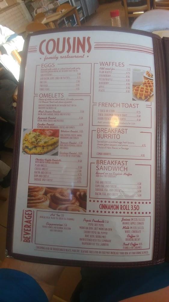 Cousins Family Restaurant Menu image 2