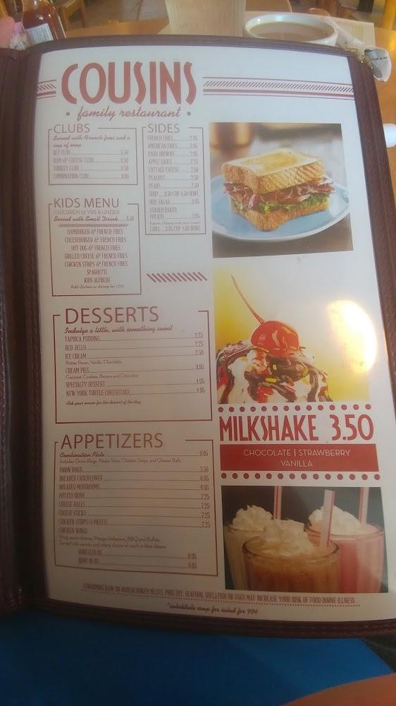 Cousins Family Restaurant Menu image 4